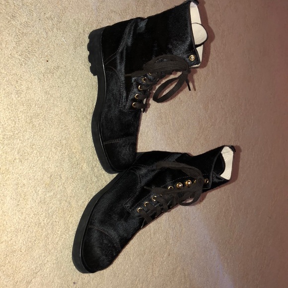 COPY - Dark brown pony skin combat boot - Picture 4 of 4